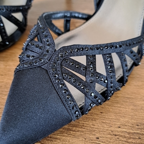 Nina Black Heels with Embellished Straps - Picture 11 of 12